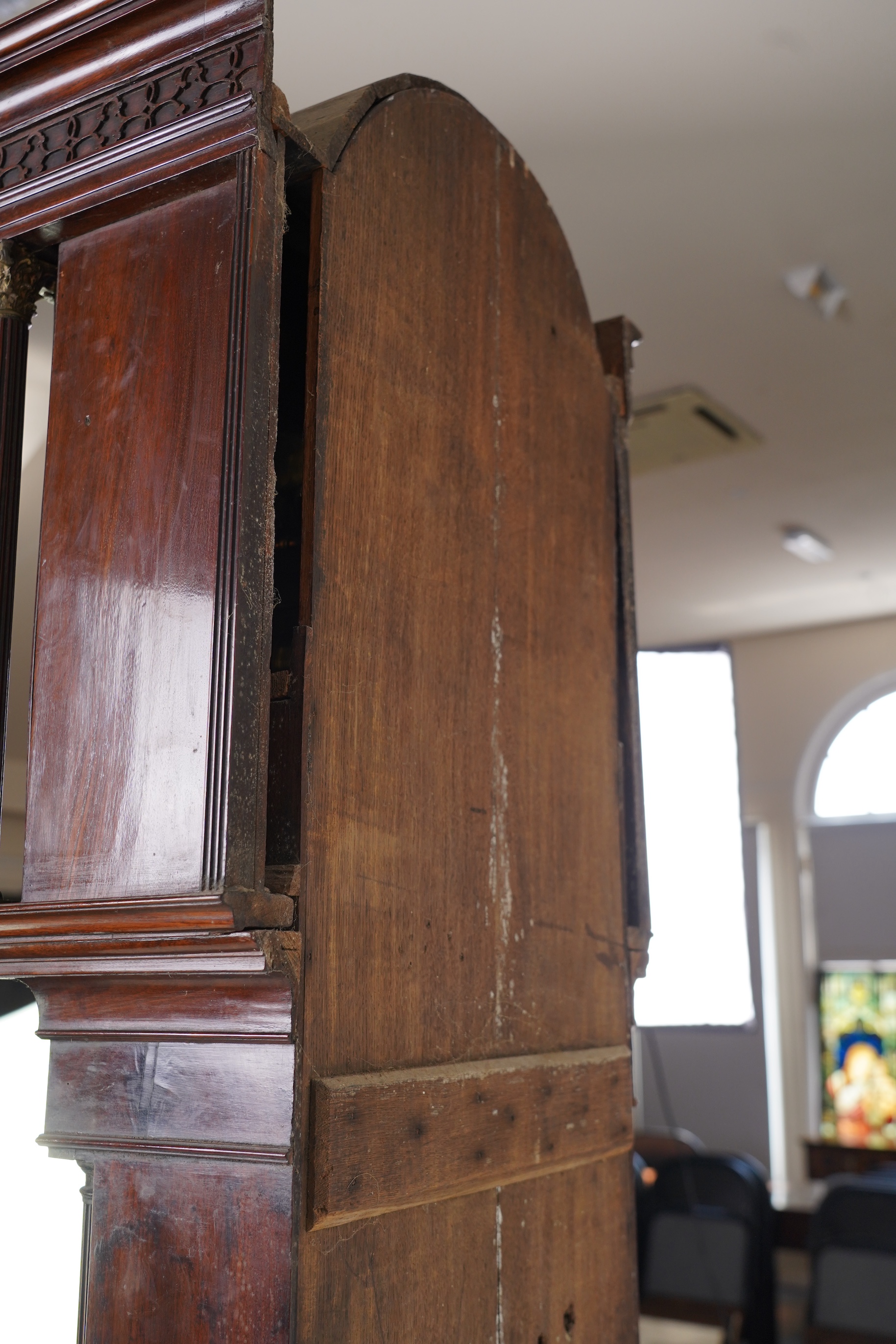 A mid 18th century mahogany eight day longcase clock, the inner chapter ring signed D. Seddon, Frodsham, for Daniel Seddon